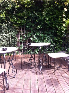 Metal outdoor table and chairs
